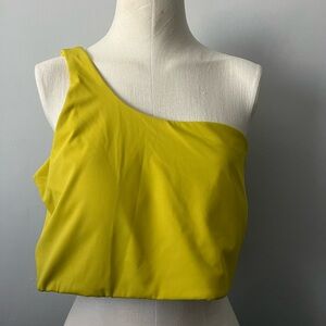 Aerie Vibrant Yellow One-Shoulder Crop Top